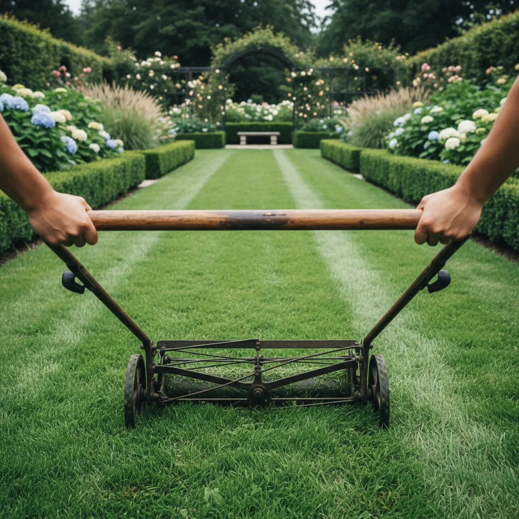 Lecteur du blog iLove Garden entretenant sa pelouse